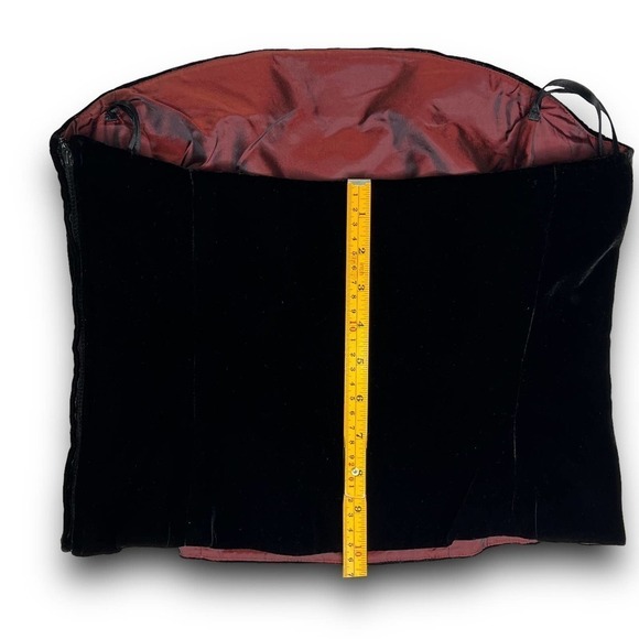 Ann Taylor Velvet Slik Blend Black Sleeveless Structured Tube Top Blouse Sz 6 - Picture 16 of 16